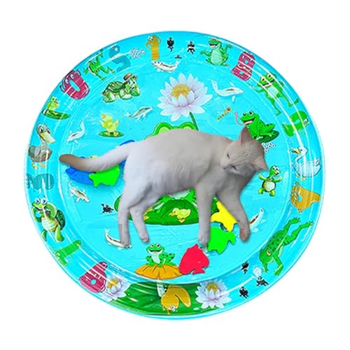 Katzen Wassermatte | Katzenspielmatte | Katze sensorische Wassermatte | Faltbare Katzenmatte Spielzeug, verdickter Sensor Wasser Spielmatte, Wasser sensorische Spielmatte für Haustier von Ysvnlmjy