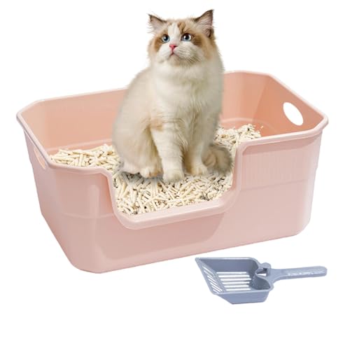 Katzentoilette | Katzen-Toilettentablett | Anti-Verschüttungsbox | Katzenbox mit großem Fassungsvermögen, oben offenes Haustiertablett für Kaninchen, Kätzchen und andere kleine Haustiere, sorgt für ei von Ysvnlmjy