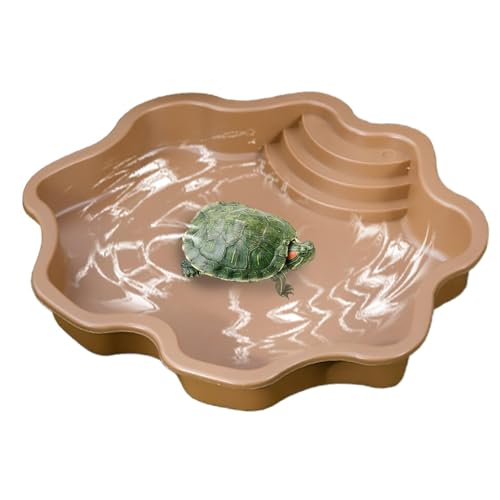 Turtle Bathing Tub | Reptile Feeder Bowl | Large Turtle Habitat, Gecko Feeding Bowl, Tortoise Ramp Bowl, Small Reptile Habitat, Lizard Habitat Ramp, Turtle Feeding Station, Turtle Bath Accessory von Ysvnlmjy