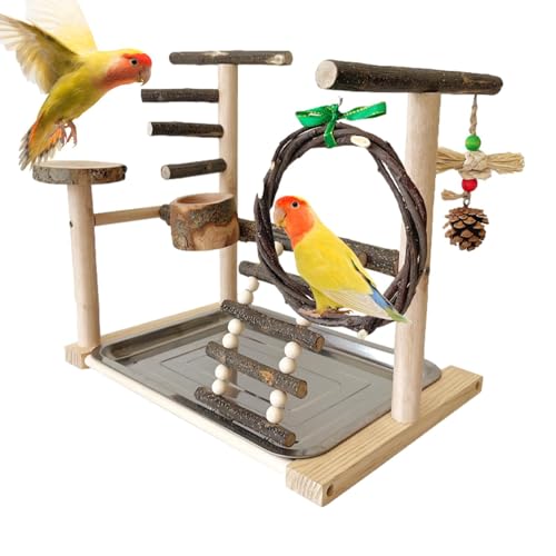 Vogelspielplatz, bissfestes Vogelkäfigzubehör, Papageienständer, Vogelspielzeug Spielplatz, Windmühlenspielzeug für Vögel, tragbarer Vogelspielplatz, Nymphensittich-Spielgeräte, von Ysvnlmjy