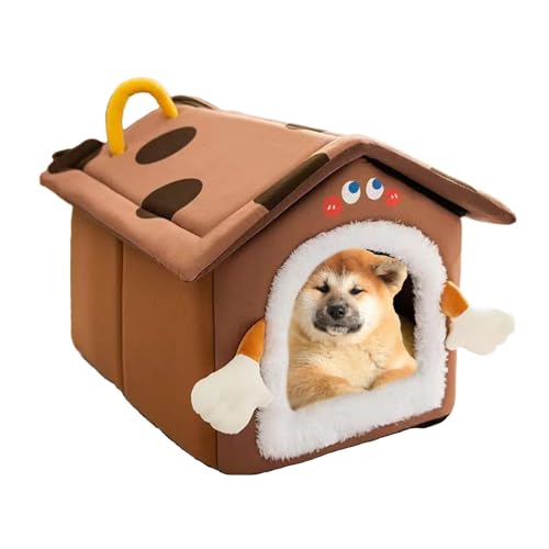 Ysvnlmjy Dog Bed | Bed for Dogs | Plush Hooded Cat Bed Cave, Detachable Soft Plush Pet Bed, Cozy Pet Cave for Kittens and Puppies, 44x35x38cm Hooded Cat Bed with Removable Cover for Pet Relaxation von Ysvnlmjy