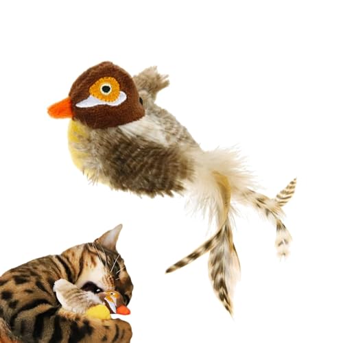 Ysvnlmjy Indoor Cat Toy, Chirping Bird Toy, Kitten Exercise Toy, Brown Bird Ornament, Interactive Chirping Bird Cat Toys Designed to Kittens and Promote Exercise, Ideal for Indoor Play and Realistic von Ysvnlmjy