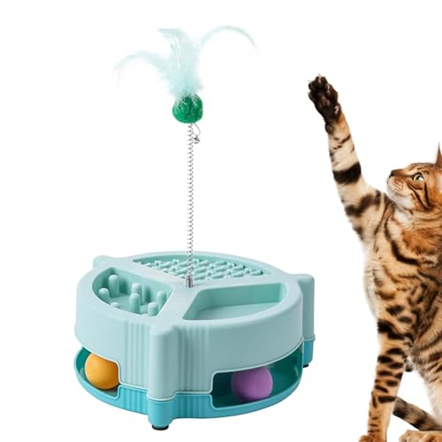 Ysvnlmjy Interaktiver Futterspender für Katzen: innovatives multifunktionales Slow Feeder Spielzeug für Indoor-Katzen, ansprechender Slow Food Spender zur Verbesserung des Fütterungsspaßes für von Ysvnlmjy