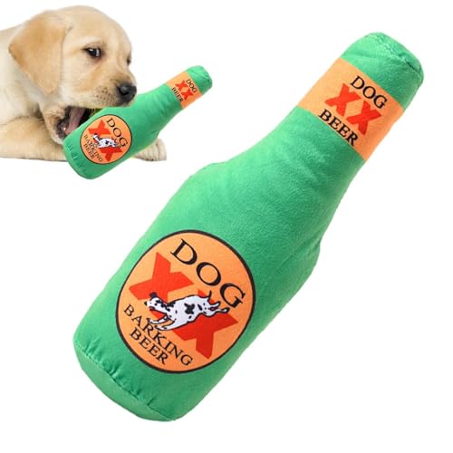 Ysvnlmjy Kauspielzeug für Wasserflaschen für Hunde, Kauspielzeug für Hunde, Weinflasche,Gefülltes Quietschspielzeug für Haustiere, interaktive Geschenke - Weiches Hundespielzeug, zahnendes von Ysvnlmjy