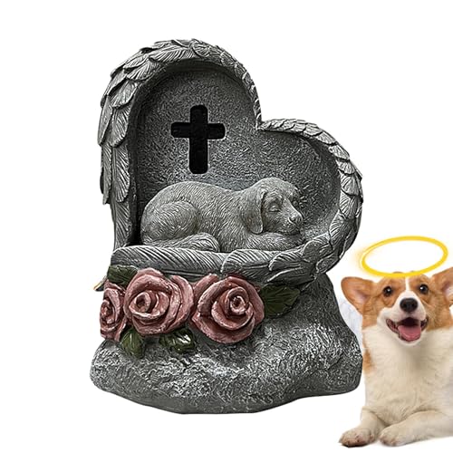 Ysvnlmjy Memorial Stones for Pets | Pet Grave Stones and Dog Headstones | Solar Powered Pet Memorial Sign for Garden Decor | Beautiful Pet Grave Markers for Honoring Cats and Dogs von Ysvnlmjy