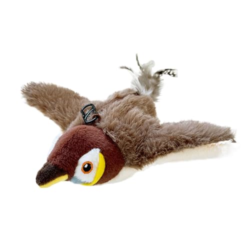 Ysvnlmjy Rechargeable Dog Toys, Plush Interactive Cat Toy, USB Electric Plush Toy, Bird Chirping Kitten Toys 22x15.5x6cm/8.66x6.1x2.36 Inches for Dogs and Cats Brown, Light Gray, Orange, Blue von Ysvnlmjy