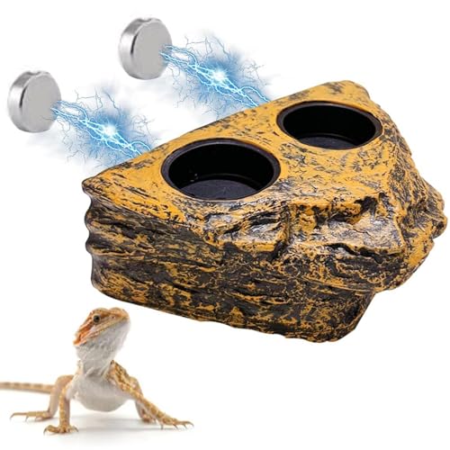 Ysvnlmjy Reptile Food Bowl, Magnetic Feeder Ledge, Lizard Water Dish, Snake Food Dish, User Friendly Food and Water Feeder for Reptiles Magnetic Reptile Feeder Ledge for Lizards and Snakes von Ysvnlmjy