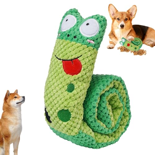 Ysvnlmjy Schnüffelspielzeug für Hunde, Schneckenschnüffelspielzeug aus Plüsch,Enrichment Plüschspielzeug Kau-Beißspielzeug | Quietschendes Crinkle-Kau-Plüsch-Schnupftabakspielzeug für Hunde von Ysvnlmjy