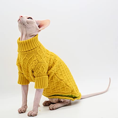 YuZiJiang Haustier Pullover Katze Mantel gestrickt weich High Fashion verdickte haarlose Katze Kleidung warm Winter Katze Mantel Herbst Winter von YuZiJiang