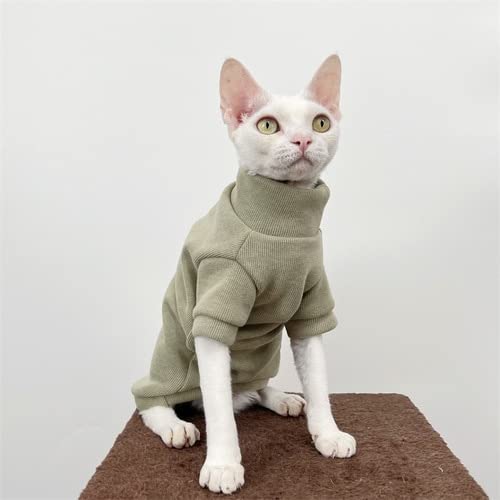 YuZiJiang Herbst-Winter-Rollkragenpullover für Katzen, haarlose Katzenkleidung, Samt, Dicke Kätzchenkleidung für Katzen-Outfits von YuZiJiang