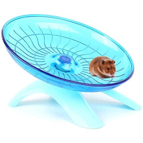 YuanYouTong Silent Hamster Rad, 7 Zoll Syrisches Hamster Laufrad Kunststoff Fliegende Untertasse Rad Leise Spinner Laufrad für Rennmäuse Chinchilla Meerschweinchen Mäuse Igel Kleintiere (Blau) von YuanYouTong