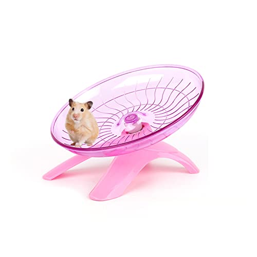 YuanYouTong Silent Hamster Wheel 7 Zoll Rosa Leise Hamster Rad Fliegende Untertasse Übungsrad Spinner Laufrad für Rennmäuse Chinchilla Meerschweinchen Maus Igel Kleintiere von YuanYouTong