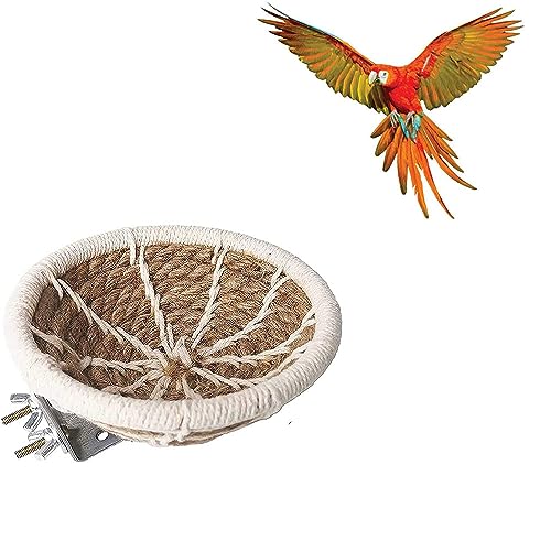 Yucong Vogelkäfig Nest Baumwolle Webart Hanfseil Vogelhaus Bett für Sittich Wellensittiche Finken Nymphensittiche Kanarienvogel (Hemp Rope) von Yucong