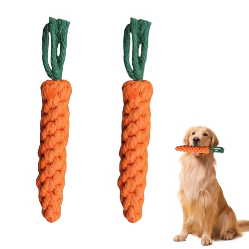 2 Stück Hundespielzeug Karotten,Hundespielzeug Welpen Spielzeug für Hunde Kauspielzeug Welpe,Haustiere Chew Toys Karotte,Tough Hundekauspielzeug Carrot,Puppy Zahnen Kauspielzeu,Karottenspielzeug von YueJieSelected