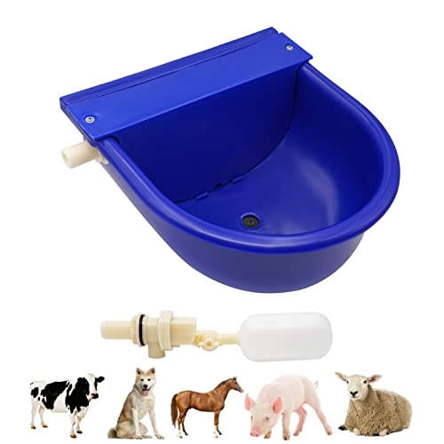 BREUAILY Automatische Tränkebecken Pferd Wassertrog Rinder Kunststoff Automatische Tränke mit Schwimmerventil und Abflussloch für Pferde Schafe Ziegen Schafe Rinder (Navy blau) von Yuecheng