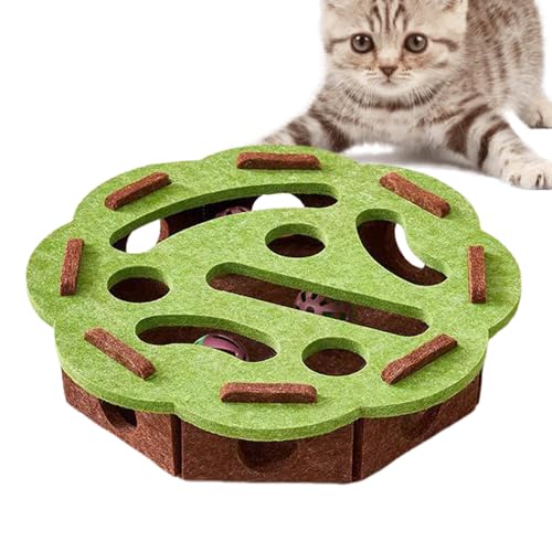 Yuecjian Katzen-Puzzle-Spielzeug | Indoor-Katzenspielzeug, Puzzle-Box, Filzbox, Labyrinth-Spiel mit Glocke, Haustierzubehör für Kätzchen, Übungen, Indoor-Spielen, Langeweile, geistige Stimulation Yuecjian Katzen-Puzzle-Spielzeug | Indoor-Katzenspielzeug, Puzzle-Box, Filzbox, Labyrinth-Spiel mit Glocke, Haustierzubehör für Kätzchen, Übungen, Indoor-Spielen, Langeweile, geistige Stimulation von Yuecjian