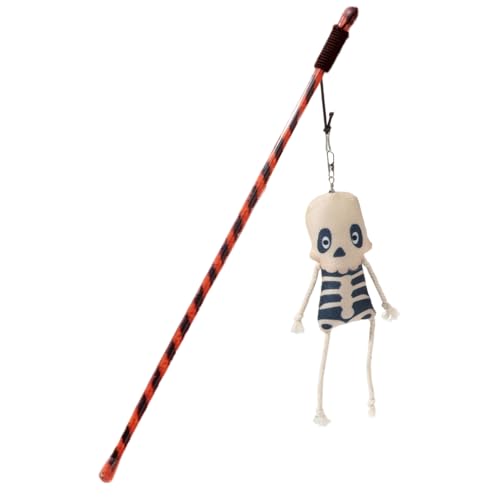 Yuecjian Katzenstab, Halloween Kätzchen Stick Spielzeug, Ergonomischer Katzen-Teaser mit Kürbis-Geist für Langeweile Reduzierung, Jagdsimulation, Training, Übung Yuecjian Katzenstab, Halloween Kätzchen Stick Spielzeug, Ergonomischer Katzen-Teaser mit Kürbis-Geist für Langeweile Reduzierung, Jagdsimulation, Training, Übung von Yuecjian