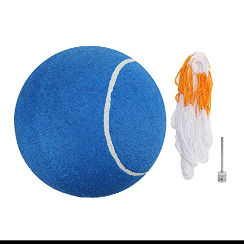 Yuecoom Aufblasbarer Tennisball, großer riesiger Tennisball, 20,3 cm, großer aufblasbarer Gummi-Tennisball, charakteristisches Haustierspielzeug mit Netz zum Spielen, Blau von Yuecoom