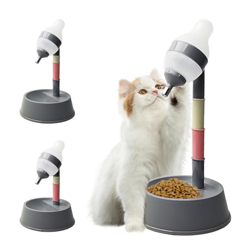 Haustier Standing Water Dispenser Schüssel Katze Hund Wasser Feeder Trinkflasche mit Abnehmbarer Pole Einstellbare Höhe Automatische Fütterung Wasser Schüssel Flasche von Yuehuamech