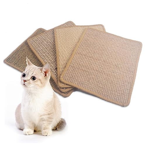 Yuehuamech Katze-Kratzmatte 40x60cm natürliche Sisal-Katze-Kratzpfosten-Katzenboden-Kratzbrett-Katzenschleifen-Krallen-Pad für Innenkatzen-Möbel-Teppiche-Sofas-Schutz von Yuehuamech