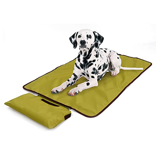 Outdoor Haustier Hund Matte Pad 100cm x 70cm Portable Wasserdicht Camping Outdoor Indoor Bett Matte Gepolstert Plüsch warme Welpenmatratzen Reise Fleece gefüttert Pad für kleine große Hunde von Yuehuamech