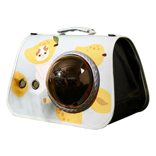 Yuehuamech Pet Space Capsule Carrier Haustier Travel Backpack mit Bubble Window Pet Travel Carrier für Katze Welpe Reisen Wandern Wandern Camping 41x31cm/ 16. 1x12. 2inch von Yuehuamech