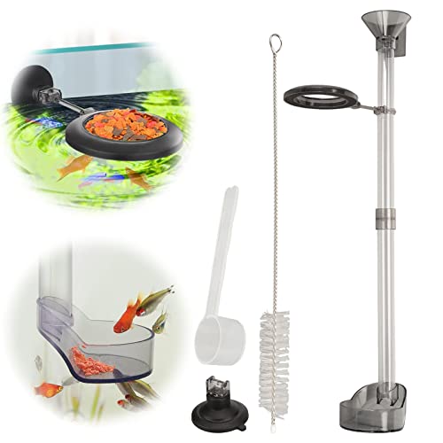 Yuehuamech Garnelen Fütterungsschale Set, Aquarium Fisch Feeder Tube Kit mit Fütterungsring Reinigungsbürste und Fütterungsschale, Garnelen Fütterungsschale Set für Fischtank Fisch Garnelen Krabbe von Yuehuamech