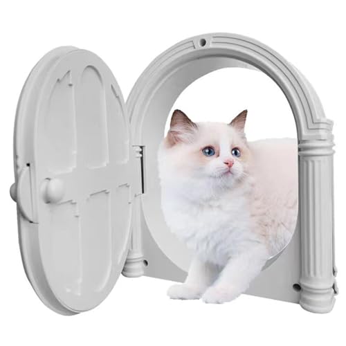 Yuehuamech Katzentür Innentür Katze No-Flap Tür DIY Setup Haustier Tür passt für Jede Tür für kleine Katzen bis zu 20 lbs, Blockieren Hund und Katze Wurf Gerüche, kein Training erforderlich von Yuehuamech