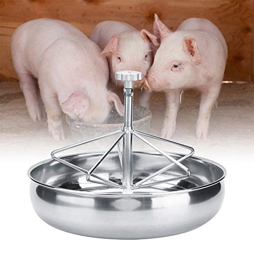 Yuehuamech Schwein Fütterung Lebensmittelbehälter Edelstahl Anti- Rost- Ferkel Futterschüssel mit Metall Rodlarge Fütterungsausrüstung für Schweinschafe Ziege Andere Tiere von Yuehuamech