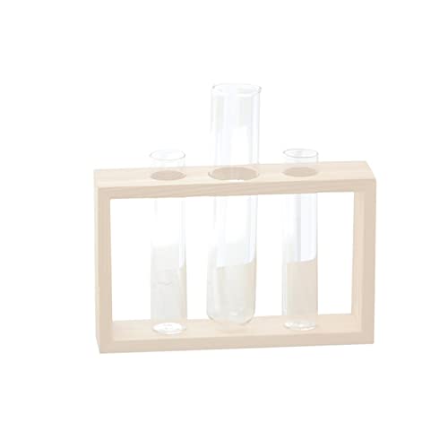 Yuemei Dokumentenständer Pflanzenterrarium mit Holzständer Air Planter Bulb Glasvase Metallschwenkhalter Retro-Tischplatte für Hydroponik Hausgarten Bürodekoration 3 Vase (AS Shown, One Size) von Yuemei