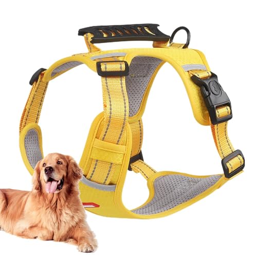 Yuemeuy Dog Walk Harness Adjustable Buckle Design Breathable Dog Harness Chest Strap Reflective Vest Harnesses, Pet Chest Back Leashes with Handle for Medium Dogs von Yuemeuy