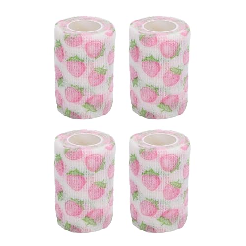 Yuezhongoo 4 Pieces of Vet Wrap Bandage, Each 3 inches Wide, Are Made of self - Adhesive nonwoven Material. They Are Elastic and eco - Friendly, Suitable for use on Animals. von Yuezhongoo