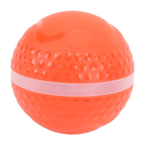 Yuezhongoo Intelligentes, interaktives Hundeballspielzeug mit LED-Leuchten, wasserdicht, IP54, wiederaufladbar, bewegungsaktiviertes, automatisch rollendes Ballspielzeug (Orange) von Yuezhongoo