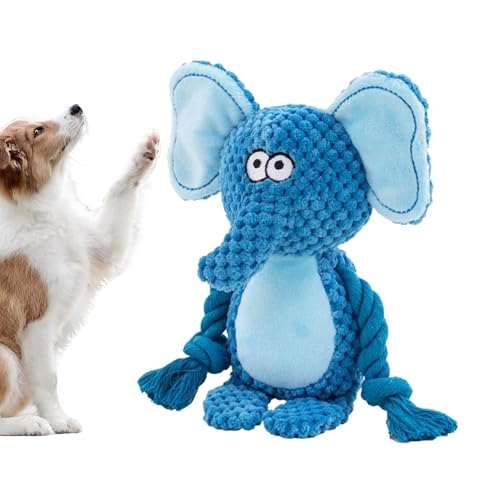 Yugugomo Kleines Hundemandtzeug, Hundespielzeug mit Squeaker, Interaktive Welpen -Seilpuppe, Fun Squeaky Pet Chew Fuchs, Elefant, Froschpuppe, Stimulationszähne interaktiver Hund kauen Spielzeug von Yugugomo