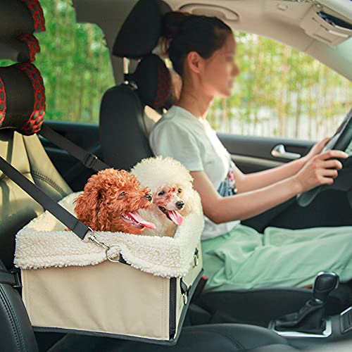 Yuing Haustier-Autositz für kleine Hunde und Katzen, Reise-Booster Tasche Komfort Reise Haustier-Tragetasche für Auto, tragbare Haustier Hund Booster Autositz weicher Hundekorb Hängematte von Yuing