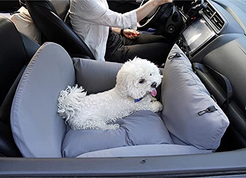 Yuing Hunde-Autositz/Haustierbett, weicher Autositz mit Sicherheitsgurt, Hunde-Autositzbezug, Reisekäfig, weicher Auto-Sitzerhöhung, sicher für Reisen von Yuing