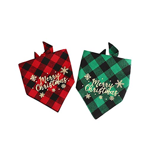 Yulakes 2PCS Weihnachten Hund Bandana Halstuch,Weihnachtshund Bandanas,Halstuch Hund,Weihnachten Haustier Halstuch ，Haustier Halstuch，Hundehalstuch Bandanas für Hunde Katzen von Yulakes