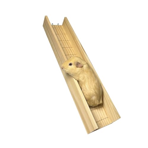 Yulexpy Meerschweinchenbrücke, Kleintier Holzleiter Rampe Meerschweinchen Käfig Rampe Brücke Meerschweinchen Käfig Zubehör für Meerschweinchen, Frettchen, Chinchillas (groß) von Yulexpy