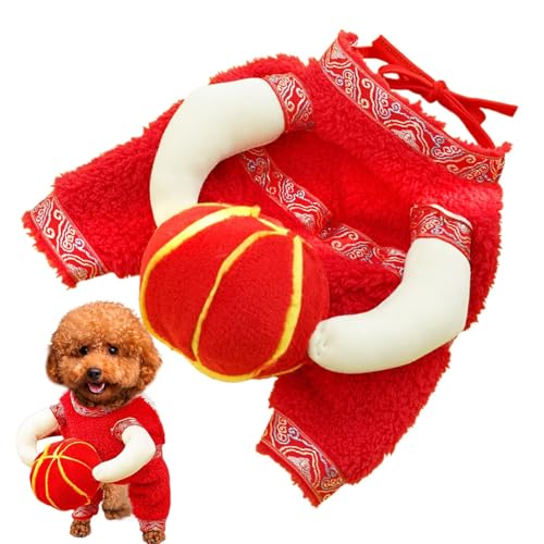 Yulokdwi Chinesisches Neujahrskostüm für Hunde,Chinesisches Neujahrskostüm für Hunde, Lunar New Year Lantern Haustiertuch, Haustier-Cosplay-Kostüme im chinesischen Stil, Wintermantel-Haustierkleidung, von Yulokdwi