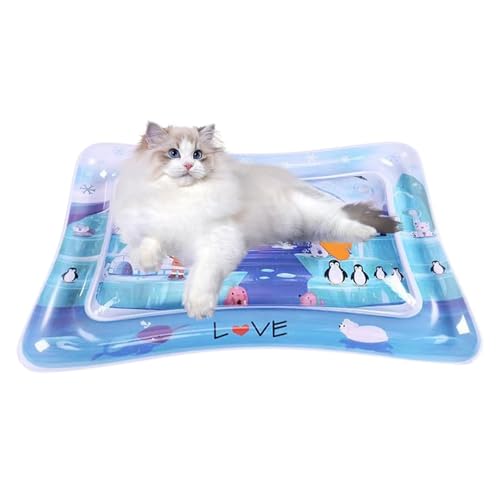 Yulokdwi Sensorische Wassermatte Für Katzen, Sensorische Wassermatte, Sensorische Wasserspielmatte, Kühle, Bequeme Spielmatte Für Den Sommer, Für Katzen Mit Fischzubehör Zum Spielen Mit Haustieren von Yulokdwi