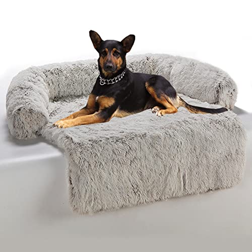 Yuly Couchkissen für Hunde und Katzen, Plüsch Hundematte Grosse Hundebett Hundesofa, Sofaschutz, Hundematratze mit Rutschfester Unterseite aus Gummigranulat, Waschbar, 80 * 75 * 13cm von Yuly