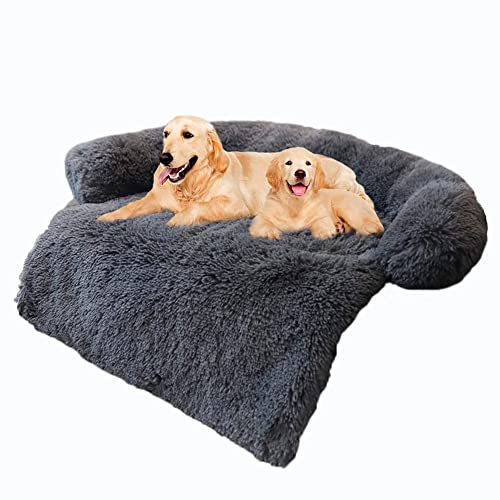 Yuly Abnehmbar Waschbar Hundebett, Hundebett mit Abgerundeten Ecken, Weiche Plüsch Hundematte, Bequemes Hundematte Geeignet für Sofa, Bett und Boden von Yuly