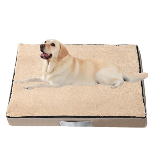 Yuly Cozy Orthopädisches Hundebett,Hundematte Hundematratze für große & kleine Hunde,Hundekissen Robust,waschbar rutschfest Hundebetten,Tragbar,weiche Polsterung (100x75x10cm,Khaki) von Yuly