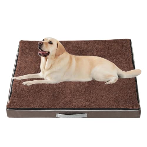 Yuly Cozy Orthopädisches Hundebett,Hundematte Hundematratze für große & kleine Hunde,Hundekissen Robust,waschbar rutschfest Hundebetten,Tragbar,weiche Polsterung (50x40x10cm,Braun) von Yuly