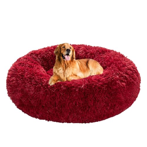 Yuly Donut Hundekorb, Katzenbett, Anti-Angst Deluxe Plüsch Hundebetten, Hochwertiges Hundebett mit Rutschfestem Unterseite, Tragbar Hundekorb für Zimmer, Kiste, Haustierhaus von Yuly