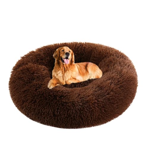 Yuly Donut Hundekorb, Katzenbett, Anti-Angst Deluxe Plüsch Hundebetten, Hochwertiges Hundebett mit Rutschfestem Unterseite, Tragbar Hundekorb für Zimmer, Kiste, Haustierhaus von Yuly