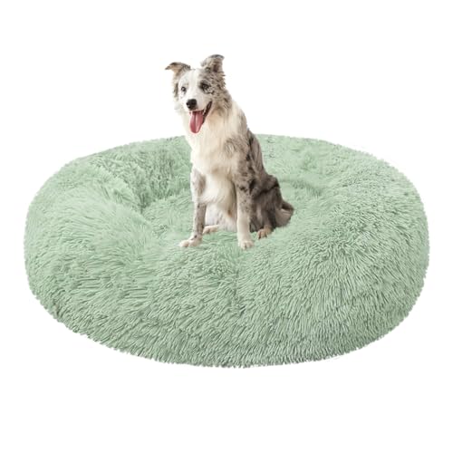 Yuly Donut Katzenbetten, Hundekissen, Langer Plüsch Hundebett, Anti-Angst Katzenkissen, rutschfest Hundebetten, Waschbar Haustierbett für Katzen, Große, Mittelgroße & Kleine Hunde von Yuly