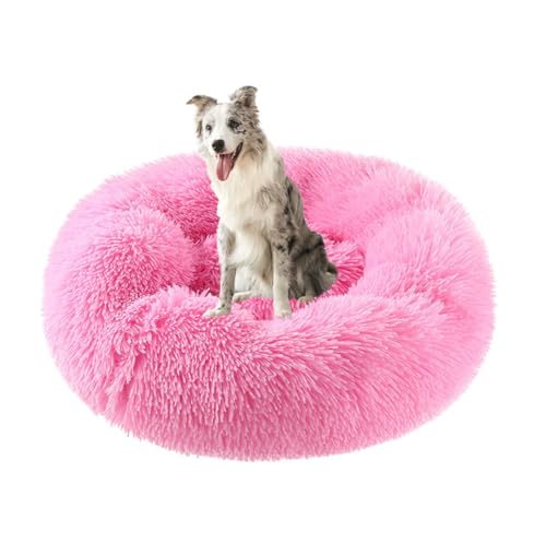 Yuly Donut Katzenbetten, Hundekissen, Langer Plüsch Hundebett, Anti-Angst Katzenkissen, rutschfest Hundebetten, Waschbar Haustierbett für Katzen, Große, Mittelgroße & Kleine Hunde von Yuly