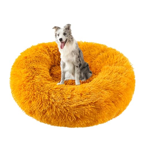 Yuly Donut Katzenbetten, Hundekissen, Langer Plüsch Hundebett, Anti-Angst Katzenkissen, rutschfest Hundebetten, Waschbar Haustierbett für Katzen, Große, Mittelgroße & Kleine Hunde von Yuly