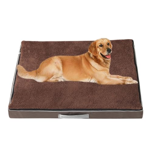 Yuly Hundebett,Orthopädisches Hundekissen,Hundebett mit Rutschfester Unterseite,Hundematratze Waschbar,Strapazierfähiger Bezug,Perfekt für Zuhause und unterwegs (100x75x10cm,Braun) von Yuly